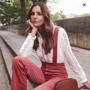 Extremely detailed cotton lace blouse